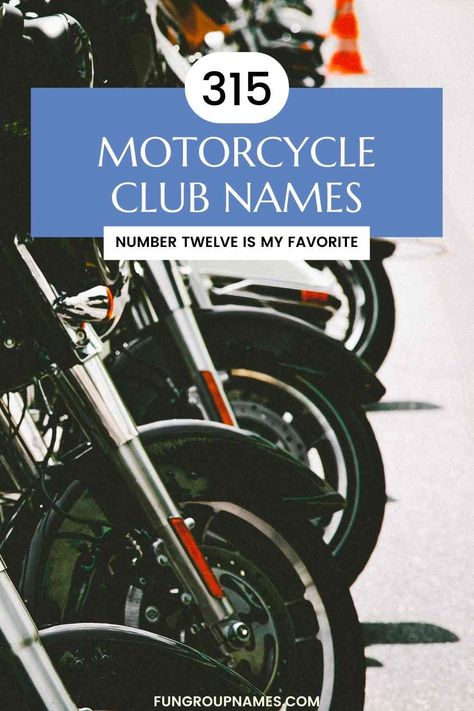 Explore over 315 motorcycle club names categorized for your inspiration. From outlaw classics to adventurous titles, find the perfect fit! How To Make Moonshine, Motorcycle Gang, Biker Clubs, Motorcycle Garage, Modern Names, Biker Gang, Motorcycle Club, Life Group, Motorcycle Clubs