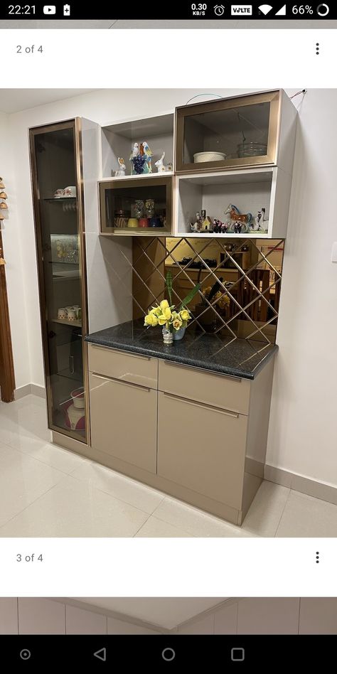 Corner Crockery Unit Design, Dining Unit, Crockery Unit Design Dining Rooms, Crockery Cupboard, Ikea Kitchen Storage, Crockery Cabinet Design, Kitchen Wardrobe Design, Crockery Cabinet, Crockery Unit Design