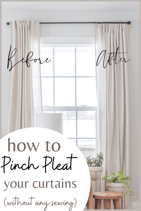 Pinch Pleat Curtains Diy, Window Treatments Living Room, Plain Curtains, Pinch Pleat Curtains, Pleated Curtains, Modern Curtains, Home Curtains, Diy Curtains, Curtain Designs