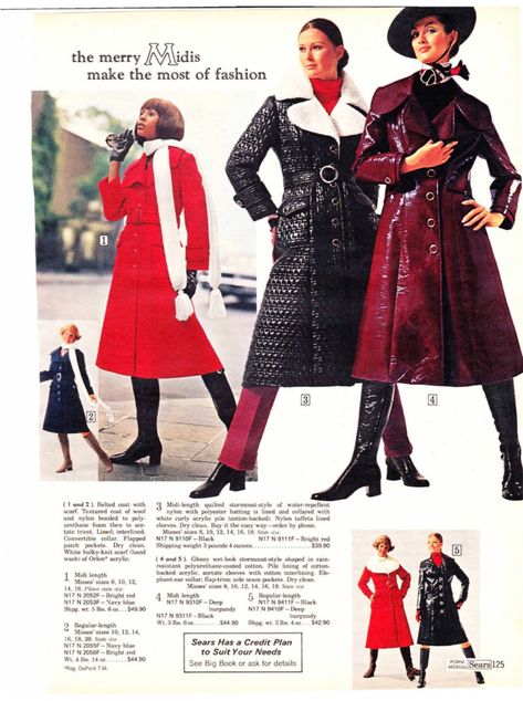 Sears Wish Book, 1970 Christmas, 70s Womens Fashion, 1970s Clothing, Retro Clothes, Rainwear Fashion, Sears Catalog, 1970's Fashion, Fashion 70s