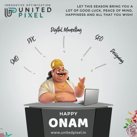 May Lord Vamana bless you with good health, wealth, peace, and happiness☺️.  A very blissful Onam to all of you🙏🏻.  #Onam #Onam2020 #Festival #UnitedPixel #Digitalmarketingcompany #Bhubaneswar Onam Poster Ideas, Onam Offer Poster, Creative Onam Poster Design, Onam Creative Ad Design, Happy Onam Creative Ads, Happy Onam Creative, Onam Creative Ads, Onam Creatives, Onam Festival Creative Ads