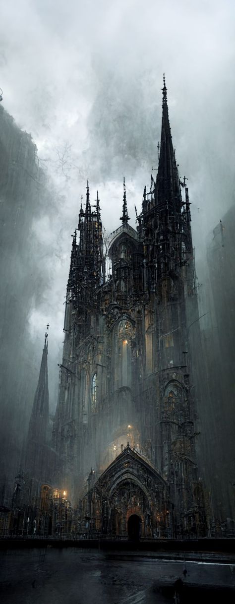 Gothic cathedral, wide shot, hyper realistic, moody Gothic Culture Aesthetic, Gothic Cathedral Aesthetic, Gothic Structure, Gothic City, Goth Architecture, Gothic Style Architecture, Gothic Poster, Gothic Culture, Gothic Castle