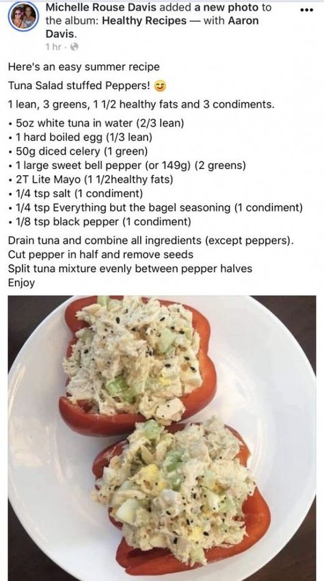 Lean And Green Tuna Recipes, Sandys Kitchen Optavia Lean And Green, Sandy’s Kitchen Optavia, Optavia Tips And Tricks, Tuna Stuffed Peppers, Lean Dinners, Optavia Diet, Optavia Hacks, Healthy Snack Packs