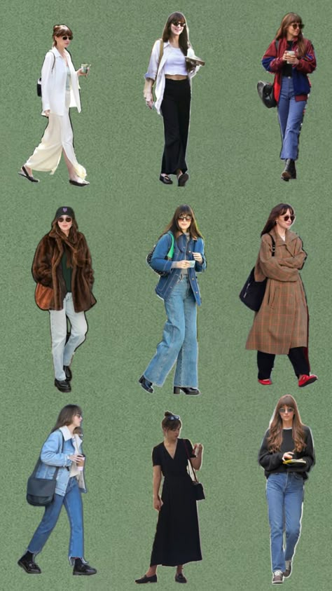 Dakota Johnson 1 Outfit Edits, Winter Inspo Outfits, Tokyo Style, Dakota Johnson Style, 2024 Aesthetic, Outfits To Recreate, Gray Winter, Steal Her Style, College Fits