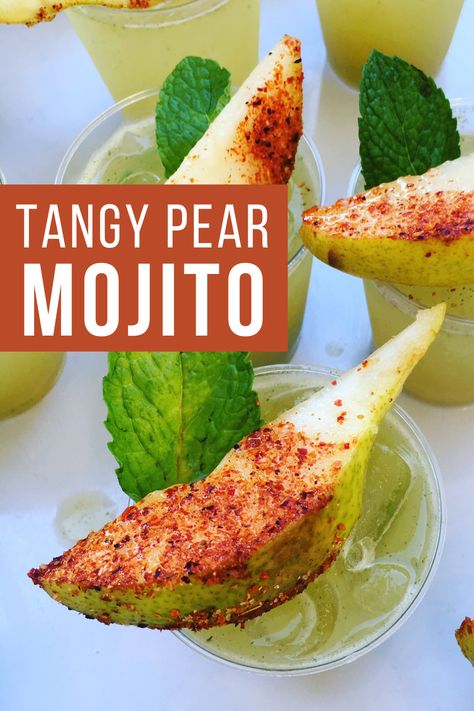 Pear Mojito, Best Mojito Recipe, Ginger Mojito, Cocktail Corner, Nonalcoholic Drinks, Classic Mojito, Pear Cocktails, Serrano Peppers, Pear Puree