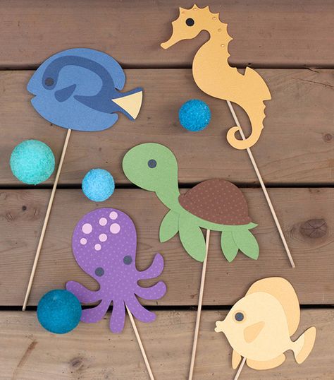 Under the Sea Printables Birthday Party Props, Animal Printables, Baby Shower Photo Booth, Party Photo Backdrop, Ocean Birthday, Sea Baby Shower, Photos Booth, Ocean Party, Sea Birthday Party