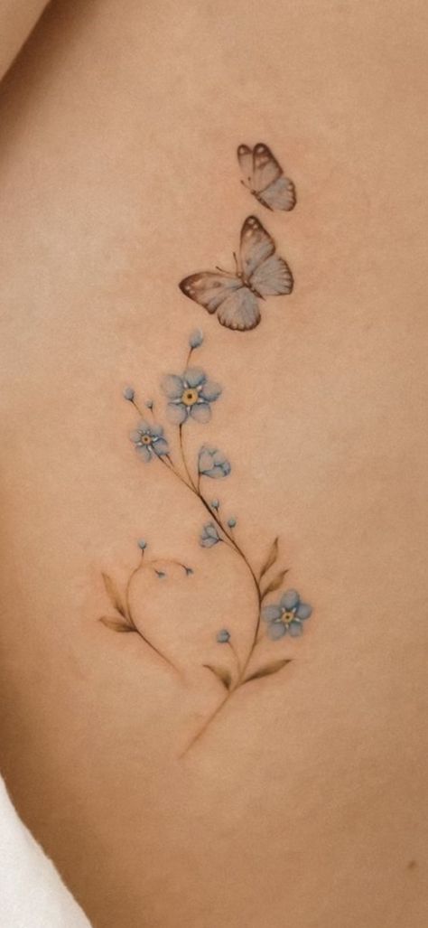 Butterfly Tattoo With Vines, Dainty Flower Vine Tattoo, Vine And Flower Tattoo, Side Wrist Tattoo, Flower Vine Tattoos, Side Wrist Tattoos, Butterfly Tattoos For Women, Vine Tattoos, Flowering Vines