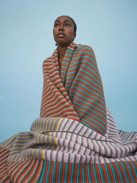 Jonathan Saunders’s Colourful World Now Includes Home Goods & Cosy Hand-knits to Enjoy Them In | British Vogue Best Blankets, Hand Knits, Jonathan Saunders, Tartan Blanket, Lauren Manoogian, Colorful World, Cooling Blanket, Business Mindset, Christopher Kane