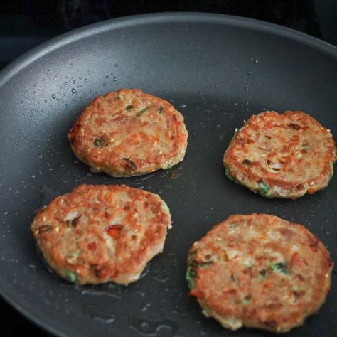 Korean Tuna Pancakes (Chamchijeon) - Christie at Home Tuna Pancakes Recipe, Pancake Fillings, Tuna Fish Cakes, Fermented Kimchi, Tuna Patties, Tuna Cakes, Pan Fried Salmon, Korean Side Dishes, Fried Salmon