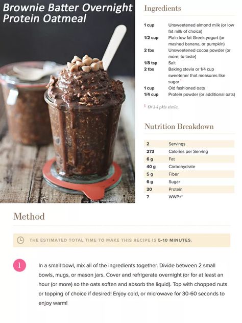 Brownie Batter Overnight Oats Healthy, Brownie Overnight Oats Healthy, Overnight Oats Brownie Batter, Brownie Batter Overnight Oats, Oatmeal Brownies, Overnight Oats Recipe Easy, Oat Recipes Healthy, Protein Oatmeal, Overnight Oats Recipe Healthy