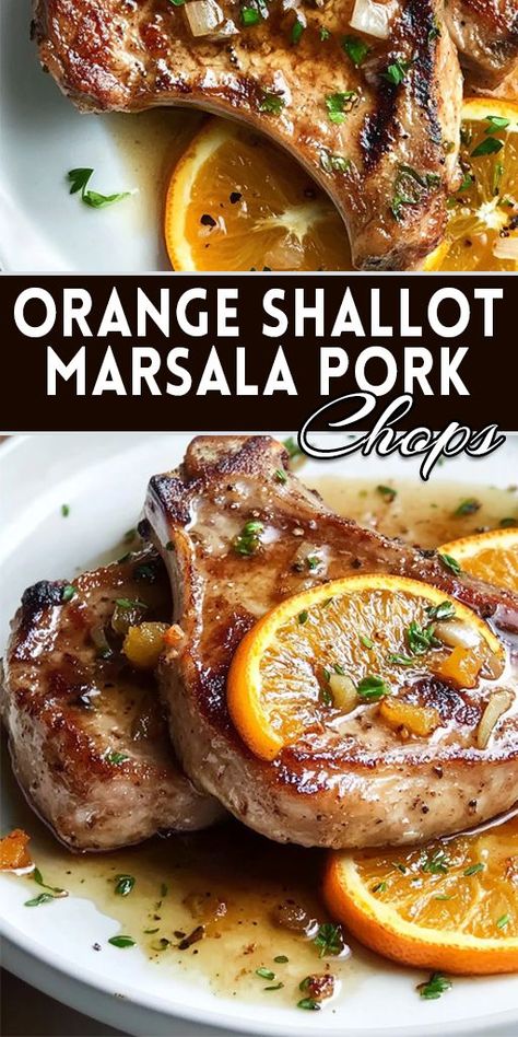 🍊 Elevate dinner with these Orange Shallot Marsala Pork Chops! Juicy pork chops are cooked in a rich marsala wine sauce infused with fresh orange zest and caramelized shallots for a sweet and savory flavor. Perfect for special occasions or a cozy weeknight meal. Serve with mashed potatoes or roasted veggies for a complete dish! 💡 Pin it now and impress your family with this elegant meal! #PorkChops #MarsalaSauce #DinnerIdeas #WeeknightMeals #ComfortFood 🍖🍷 Pork Chops Juicy, Pork Marsala, Marsala Sauce, Pork Sauce, Caramelized Shallots, Juicy Pork Chops, With Mashed Potatoes, Marsala Wine, Orange Sauce