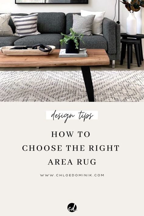 How To Choose The Right Area Rug: There's lots of factors that go into choosing the right area rug for your space, colour, environment, style and function. Here is a guide to how to pick the right rug for your home down to size, colour, function and materials. #howtochoosearug #arearugs #interiordesigntipsrugs #choosinganarearug #arearugideas #layeredrugs #texturedrug Soft Furnishings Ideas, Deep Clean Carpet, Charcoal Couch, Industrial Carpet, Diy Carpet Cleaning, Carpet Stain Remover, Rug Over Carpet, Carpet Cleaning Tips, Interior Design Basics