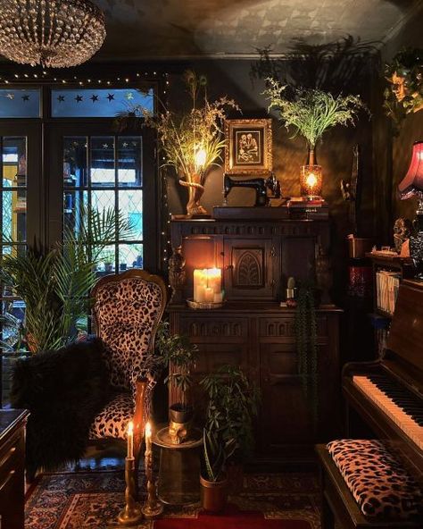 Voice of Nature - itsonlytaken10years Maximalist dark interiors Maximalist Interior, Maximalist Home, Dark Home Decor, Goth Home Decor, Dark Home, Dark Interiors, Dream Room Inspiration, Gothic Home Decor, Dream Rooms