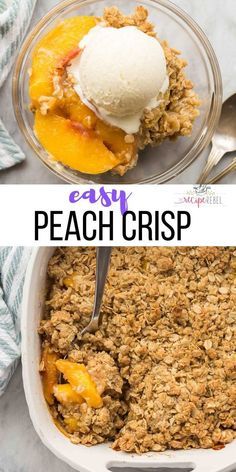 Fresh Peach Crisp, Easy Peach Crisp, Peach Crisp Recipe, Peach Dessert, Frozen Peaches, Peach Dessert Recipes, Peach Crumble, Baked Peach, Peach Crisp