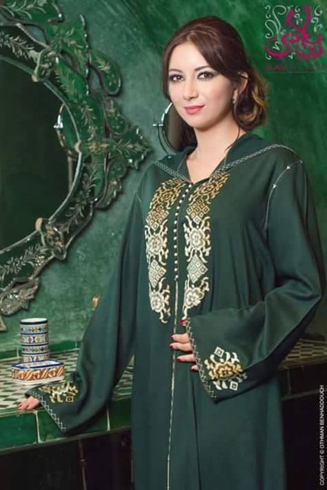 Caftan Gallery, Algerian Clothing, Traditional Values, Mode Abaya, Moroccan Dress, Moroccan Caftan, Caftan Dress, Abaya Fashion, Embroidery Dress