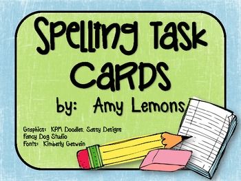 20 Spelling Task Cards Spelling Task Cards, Spelling Centers, Amy Lemons, 2nd Grade Spelling, Teaching Spelling, Grade Spelling, Word Work Activities, Spelling Activities, Teaching Ela