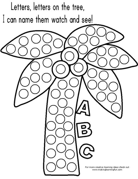 Dot+Art+Coloring+Pages Dot Art Letters, Chicka Chicka Boom Boom Activities, Dot Pictures, Dot Tree, Dot Activities, Dot Marker Printables, Marker Coloring, Sorting Colors, Dot Marker Activities