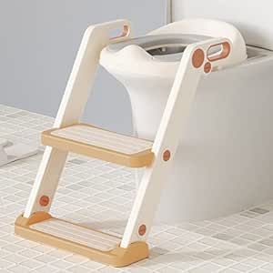 GLAF Potty Training Toilet Seat for Toddler Boys and Girls with Step Stools Ladder Potty Chair 2 in 1 Adjustable Kids Potty Seat with Soft Updated PU Cushion and Anti-Slip Pads (Gold) Toddler Toilet Seat, Baby Toilet Seat, Kids Toilet Seat, Toddler Climbing Toys, Toilet Step, Potty Training Toilet Seat, Toddler Toilet, Potty Training Toilet, Baby Toilet