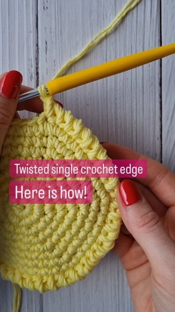 Twisted Crochet Stitch, Big Twist Yarn Crochet Patterns, Crochet Finishing Edge, Crotchet Twists, Reverse Single Crochet, Crochet Edge, Crochet Twist, You Name It, Crochet Afghans