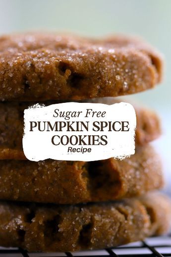 All the pumpkin spice flavours in these chewy and super soft cookies. Made sugar free and low carb. #lowcarb #keto #sugarfree #cookie #recipe Pumpkin Spice Cookie Recipe, Soft Cookies, Beef Gelatin, Pumpkin Spice Cookies, Keto Pumpkin, Crispy Cookies, Low Carb Baking, Spice Cookies, Soft Cookie