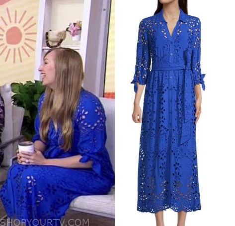 The Today Show: June 2022 Deena Margolin's Blue Eyelet Midi Shirt Dress Blue Eyelet Dress, Where To Buy Clothes, June 2022, Fashion Tv, Eyelet Dress, Midi Shirt Dress, Today Show, Long Sleeve Midi, Long Sleeve Midi Dress