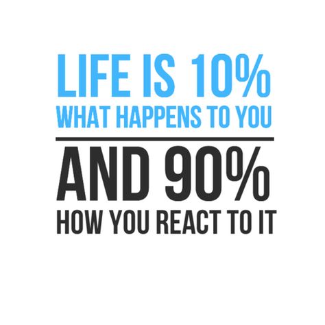 A very true percentage #life #reaction #10% #90% #inspired React Quotes, Reaction Quotes, Quotes Life Lessons, Meaningful Quotes About Life, Just For Today, What Happened To You, Quotes Life, Quote Posters, Wise Quotes