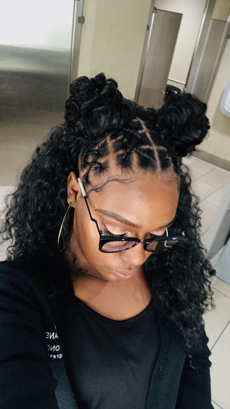 Cheap Simple Hairstyles For Black Women, Half Up Black Hairstyles, Connect Ponytails Hairstyles Black Women, Quick Hairstyles With Crochet Hair, Short Quick Braided Hairstyles, Hairstyles For Black Women Updo Half Up, Quick Easy Hairstyles For Medium Hair Black Women, Quick Teen Hairstyles Black, Low Budget Hairstyles For Black Women