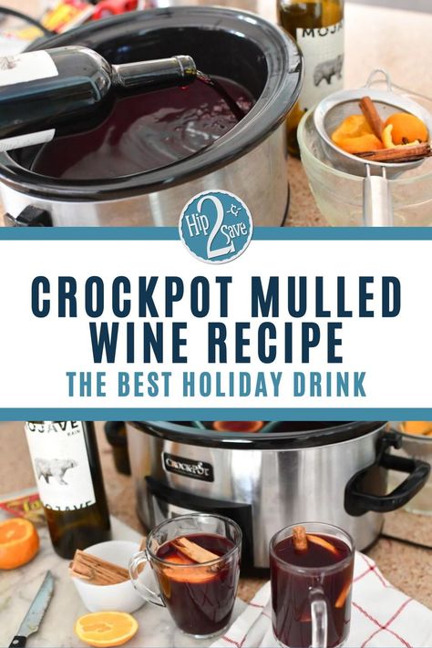 This slow cooker mulled wine recipe is the perfect holiday drink! Make your own warm and comforting spiced wine cocktail in your Crockpot. This is a great Christmas cocktail idea! Spiced Wine Recipe Crockpot, Crock Pot Mulled Wine, Crockpot Mulled Wine, Mulled Cider Crockpot, Crockpot Wine, Mulled Wine Recipe Slow Cooker, Mulled Wine Recipe Crockpot, Warm Holiday Cocktails, Mulled Wine Crockpot