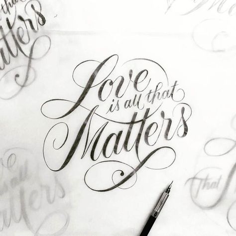 Love is all that matters . From a beautiful lettering by @tyrsamisu __ Featured by @thedailytype #thedailytype Learning stuffs via: www.learntype.today __ by thedailytype Calligraphy S, Love Calligraphy, Hand Lettering Inspiration, Beautiful Lettering, Typography Love, Typography Lettering, Hand Lettering Fonts, Calligraphy Quotes, Creative Lettering