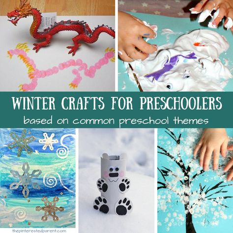 These Winter crafts for preschoolers all fit within some common themes for this age: arctic animals, hibernation, snow/cold and Chinese New Year. Winter Crafts For Preschoolers, Crafts For Winter, Process Art Preschool, Easy Preschool Crafts, Winter Crafts Preschool, Yarn Crafts For Kids, Winter Unit, Preschool Winter, Winter Diy Crafts