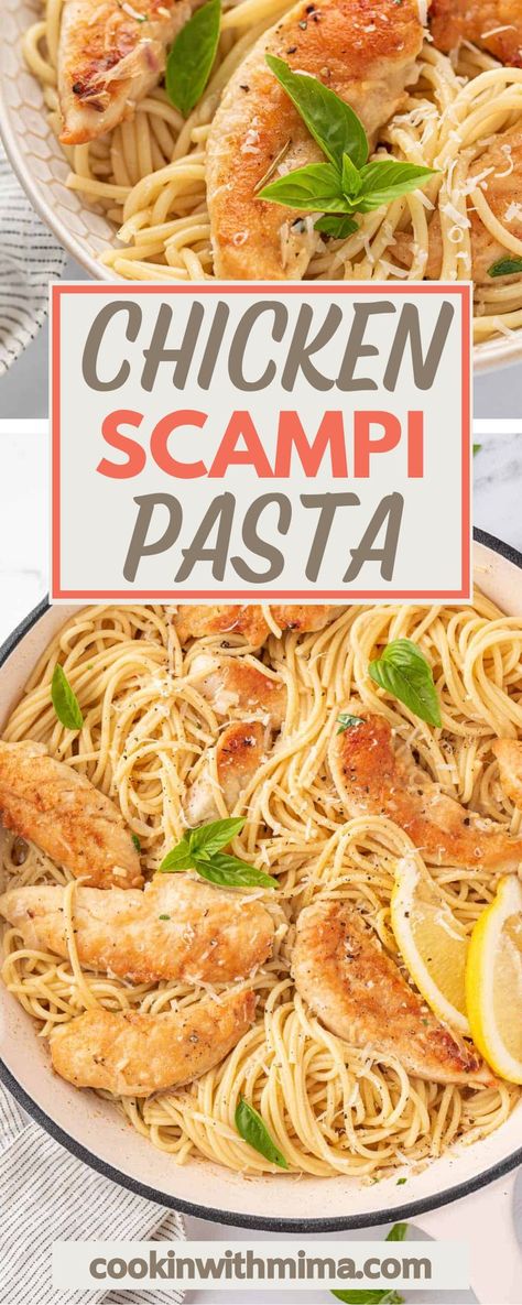 Skinnylicious Chicken Pasta Recipe, Chicken Tender With Pasta, Chicken Tenderloin Recipes With Pasta, Chicken Scampi Sauce Recipe, Chicken Tenders And Pasta Recipes, Chicken Scampi Recipe Without Wine, Dinner With Chicken Tenderloins, Healthy Chicken Scampi Recipe, Chicken Tenders And Pasta