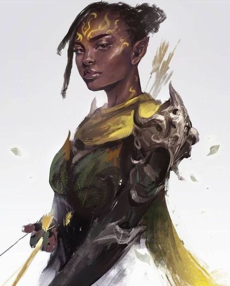 Female Archer, Elf Female, Afrique Art, Heroic Fantasy, Women Art, Hair Girl, Afro Art, Arte Fantasy, Fantasy Rpg