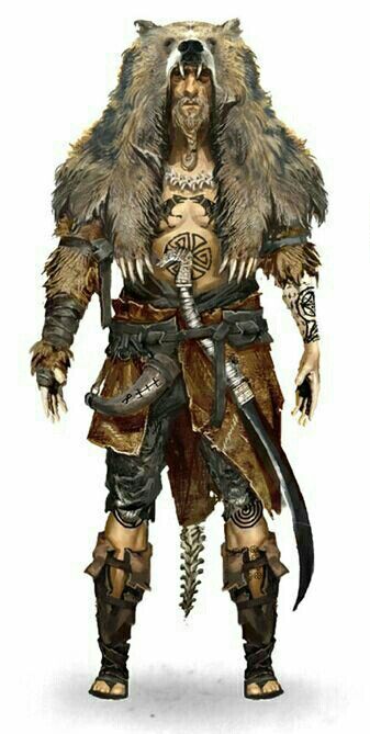 Human Male Barbarian - Pathfinder PFRPG DND D&D d20 fantasy Barbarian Clothes Male, Nordic Clothing Style, Uthgardt Barbarian, Highlander Warrior, Druid Shaman, Beast Warrior, Costume Viking, Symbole Viking, Illustration Fantasy