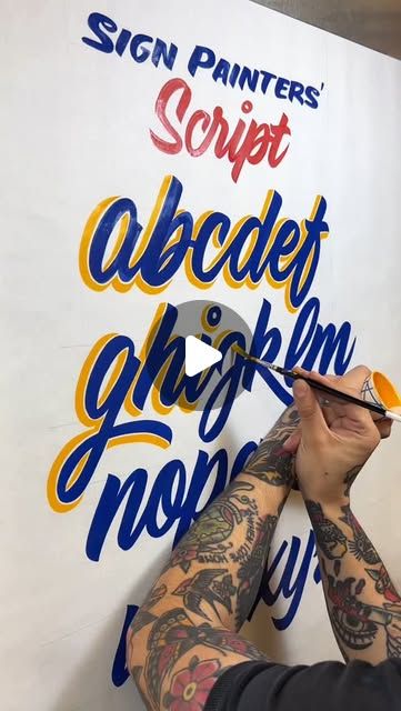 Well Done Signs by Bryan Yonki on Instagram: "Two alphabets I’m painting for my ✨NEW✨script workshops coming early next year. The dates will be posted in the next couple of weeks🖌️✨  In the meantime these 2 alphabets will be released as riso prints tomorrow at noon PST 🖼️   #alwayshandpainted" Hand Painted Signs Lettering, Sign Painting Ideas, Vintage Inspired Signs, Sign Painting Lettering, Sign Writing, Sign Painting, At Noon, Painted Letters, Pinstriping