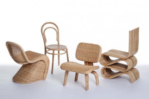 Ëmilie Voirin. Re-interpretación biodegradable. Rattan & Bamboo Nest Chair, Thonet Chair, Mod Decor, Bamboo Architecture, Iconic Chairs, China Furniture, Green Furniture, Chinese Furniture, Bamboo Furniture