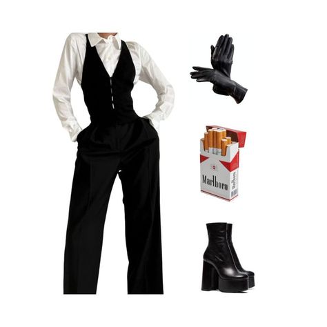 Bartender Woman Outfit, Mafia Au Aesthetic Outfits, Woman Mafia Outfit, Mafia Aesthetics Outfit, Rock N Roll Wedding Guest Outfit, Mafia Aesthetics Women Clothes, Mafia Boss Outfit Woman, Mafia Attire Women, Mafia Woman Outfits