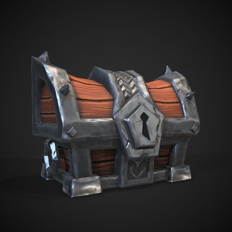 Cartoon Treasure Chest, Witch Hut, Blender Models, Low Poly Games, Props Art, Old Chest, Low Poly Models, Wood Chest, Game Concept Art