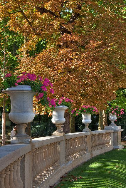 Luxembourg Gardens, Garden Urns, French Garden, Luxembourg, Dream Garden, Wisteria, Clematis, Container Gardening, Secret Garden