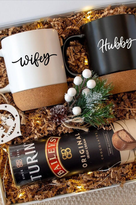 Happy Holidays Gift Set for Couples, Christmas Gift Box for Family with Wifey and Hubby Mugs, Unique Xmas Gifts for Couples Couples Gift Basket Ideas, Couple Gift Basket, Couple Gift Basket Ideas, Anniversary Basket, Couples Christmas Gifts, Couple Christmas Gifts, Xmas Gift Baskets, Couples Christmas Gift, Anniversary Gift Baskets