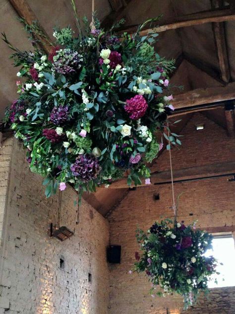 Barn Wedding Flowers, Cripps Barn Wedding, Barn Wedding Decorations, Beautiful Wedding Flowers, Flower Installation, Floral Chandelier, Wedding Venue Decorations, Hanging Flower, England Wedding