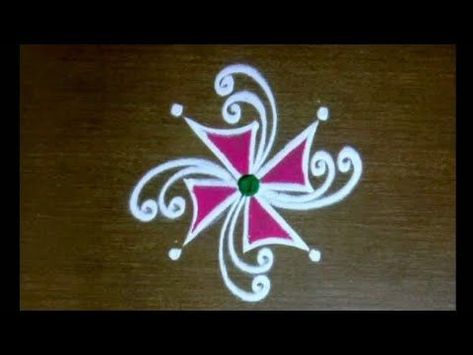 Mini Rangoli Designs, Small Kolam Designs, Mini Rangoli, Mini Kolam, Doorstep Rangoli, Simple Kolam Designs, Small Kolam, Tulip Drawing, Very Easy Rangoli Designs