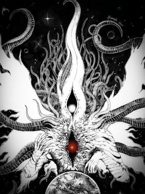 BESTIARY - Nyarlathotep, PLUTON on ArtStation at https://www.artstation.com/artwork/dKez21 Lovecraft Monsters, Lunar Witch, Monster Artwork, Horror Drawing, Lovecraftian Horror, Creepy Images, Eldritch Horror, Hp Lovecraft, Cthulhu Mythos