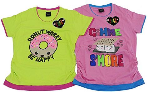 Just Love Ruched Side Graphic T-Shirts for Girls (Pack of 2) Kids Tee Shirts, Cute Graphic Tees, Girls Tees, Kids Outfits Girls, Love Shirt, Love T Shirt, Cute Tshirts, Our Girl, Kid Tees