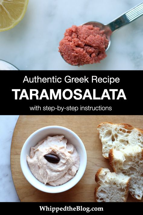 Authentic Greek Appetizers, Taramosalata Recipe, Taramasalata Recipe, Greek Tapas, Cypriot Recipes, Greek Appetizer, Greek Fish, Cypriot Food, Fish Roe