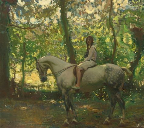 Sir Alfred James Munnings - MARJORY (GIRL ON... Alfred Munnings, Art Mini Toile, Painted Horses, Canvas Art Projects, Equestrian Art, On Horseback, Textured Canvas Art, Daily Painting, Equine Art