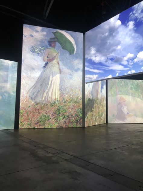 Claude Monet Exhibition, Art Exhibition Aesthetic, Claude Monet Museum, Exhibition Aesthetic, Monet Exhibition, Francesca Woodman, Le Vent Se Leve, Museum Interior, Interactive Exhibition