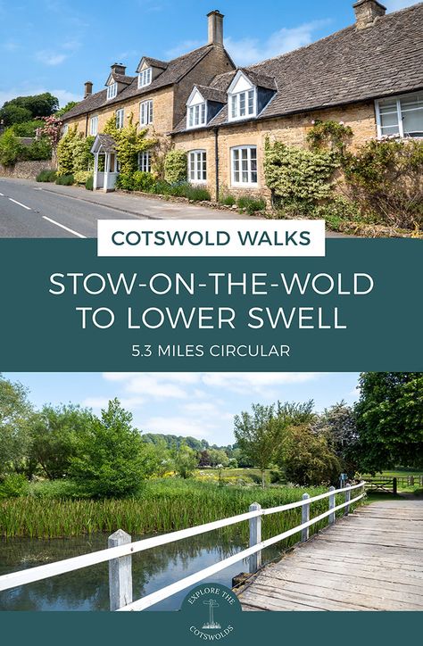 Stow-on-the-Wold to Lower Swell walk in the Cotswolds (5.3 miles circular) - Explore the Cotswolds Stow On The Wold, Rustic Wedding Signs, English Cottage, Europe Travel, Rustic Wedding, Walking, England, Cottage, Travel