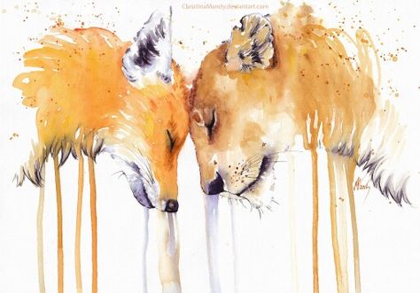 . Ant Tattoo, Breathing Fire, Fox Tattoo, Unusual Art, Animals Art, Fox Art, Lion Tattoo, Watercolor Animals, Wildlife Art