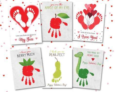 Baby Art Crafts, Baby Art Projects, Toddler Arts And Crafts, Toddler Valentines, Diy Valentine, Footprint Art, Mothers Day Crafts For Kids, Handprint Crafts, Valentines Art