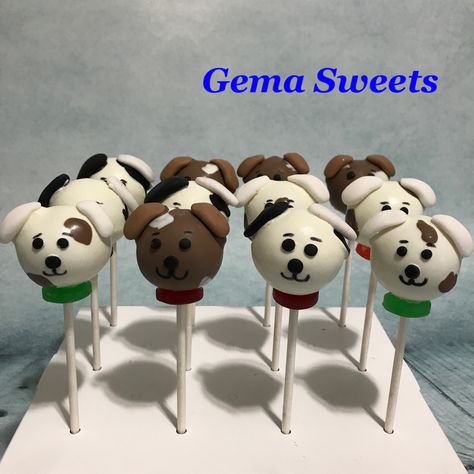 Dog Cake Pops Birthday Parties, Dog Themed Cake Pops, Puppy Cake Pops, Cake Pops For Dogs, Dog Cake Pops, Cake Pops Birthday, Dog Bday, Puppy Birthday Cakes, Cake Pop Recipe Easy